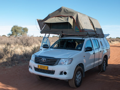 Unser Toyota Hilux mit den zwei Dachzelten