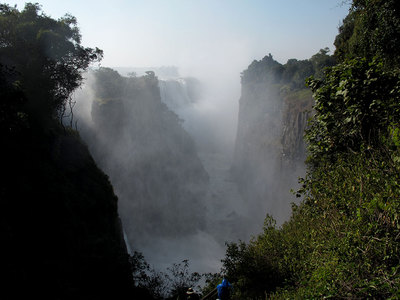 An den Victoria Wasserfällen