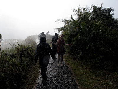 An den Victoria Wasserfällen