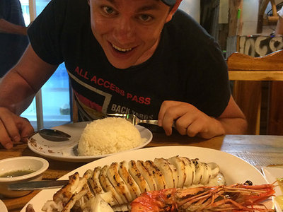 Squid und Tiger Prawn vom Grill